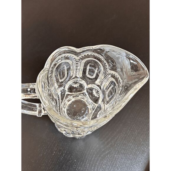 Vintage L.E. Smith Glass Crystal Glass Moon and Stars Creamer Pitcher - Picture 2 of 5